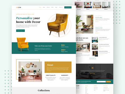 Interior decor service - DECOR. 3d animation app branding decor design graphic design icon illustration landing page logo motion graphics ui ui8 ux vector website