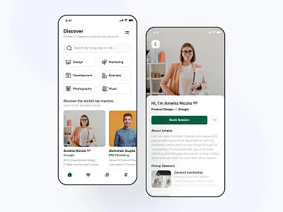Online Mentorship and Group Sessions app design courses design design system dribbble best shot e learning education app event app group session app interface ios learning app learning platform meetup mentorship app online classes study ui user experience ux