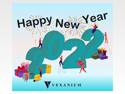 Happy New Year 3d animation graphic design logo motion graphics ui