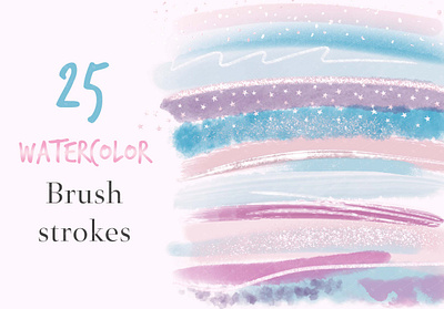 Pastel Watercolor Brush Strokes Clip Art branding brush brushstrokes clipart design digital download etsy glitter logo paint pastel