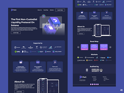 Port Finance Home Page app blockchain crypto design home page illustration landing page ui ux web web3 website design