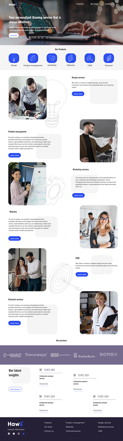 egaming service hompage egaming homepage product design ui ux