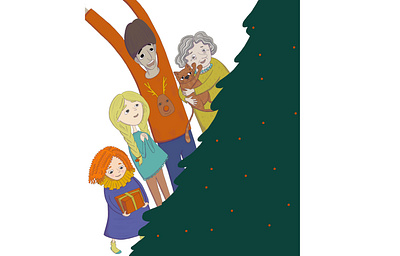 Merry Christmas and Happy New Year book art book cover book illustration funny illustration holidays illustrated postcard illustration picture book procreate