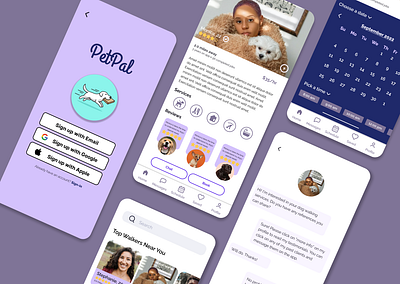 PetPal - Dog Walking App app design product design ui ux