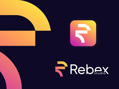 Rebex studio l modern logo l r logo design abstract logo app icon brand development brand identity branding creative creative logo design ecommerce gradient logo logo logo designer logo designer agency logo mark logos logotypo modern icon modern logo si simple logo