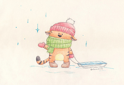 Hello 2022! 2022 card character color cute design funny happines illustration mood new year new year 2022 snow tiger winter