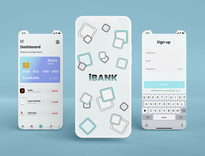 iBank User interface 3d animation branding clean design graphic design illustration logo minimal motion graphics ui ux web