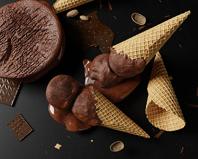 Ice Cream | 3D MODELING 3d 3d art 3d concept 3d modeling ice icecream modeling rendering