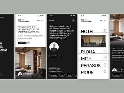 ACR Solutions® Responsive architect architecture art direction clean dark theme interior design ios ios app layout minimal mobile first property real estate studio ui ux