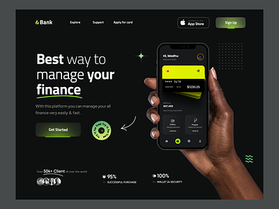 Banking website UI app bank banking crypto finance fintech hoempage home home page landignpage landing landing page money payment getway platfrom product designer uiux visual design wallet website