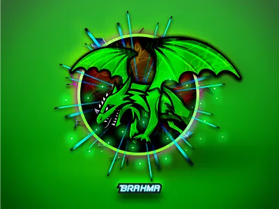 Game asset sticker 🐲dragon Brahma 🌀 beyblade design 3d asset beyblade branding circle design figma game graphic design green illustration lighting logo sticker ui vector