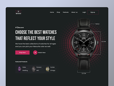 Watchico Header Exploration clean concept header hero section landing page landing page design shop store ui ux ux design watch web web design webdesign website