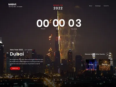 NASAR - New Year 2022 Live Update 2022 animation design dubai happy new year hero section interaction interaction design landing landing page merry christmas new year popular ui video web design