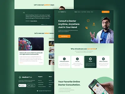 Medical Plus - Landing Page apps design doctor landing page medical ui website