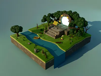 River portal 3d animation art design graphic design illustration motion graphics style ui vector