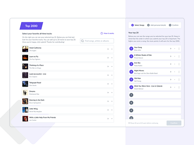 Exploration top 2000 voting tool design interface music musicvoting nielsjoop popularmusic top2000 top2000voting topmusic ui uidesign user interface ux uxdesign voting votingtool
