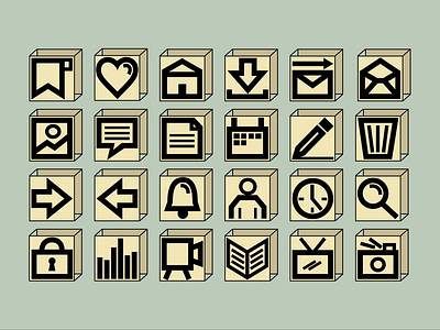 Daily UI #055: Icon Set 055 dailyui dailyui055 design icon set icons mobile retro ui