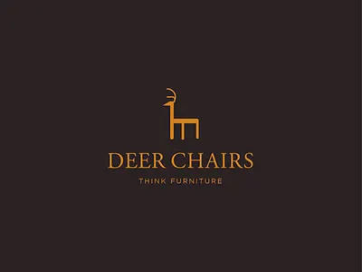 Deer Chairs Logo (Deers + Chair) animal antelope antlers buck deer deer logo doe elk fawn gazelle hart hunting moose nature outdoor reindeer roe stag wildlife wildlife logo