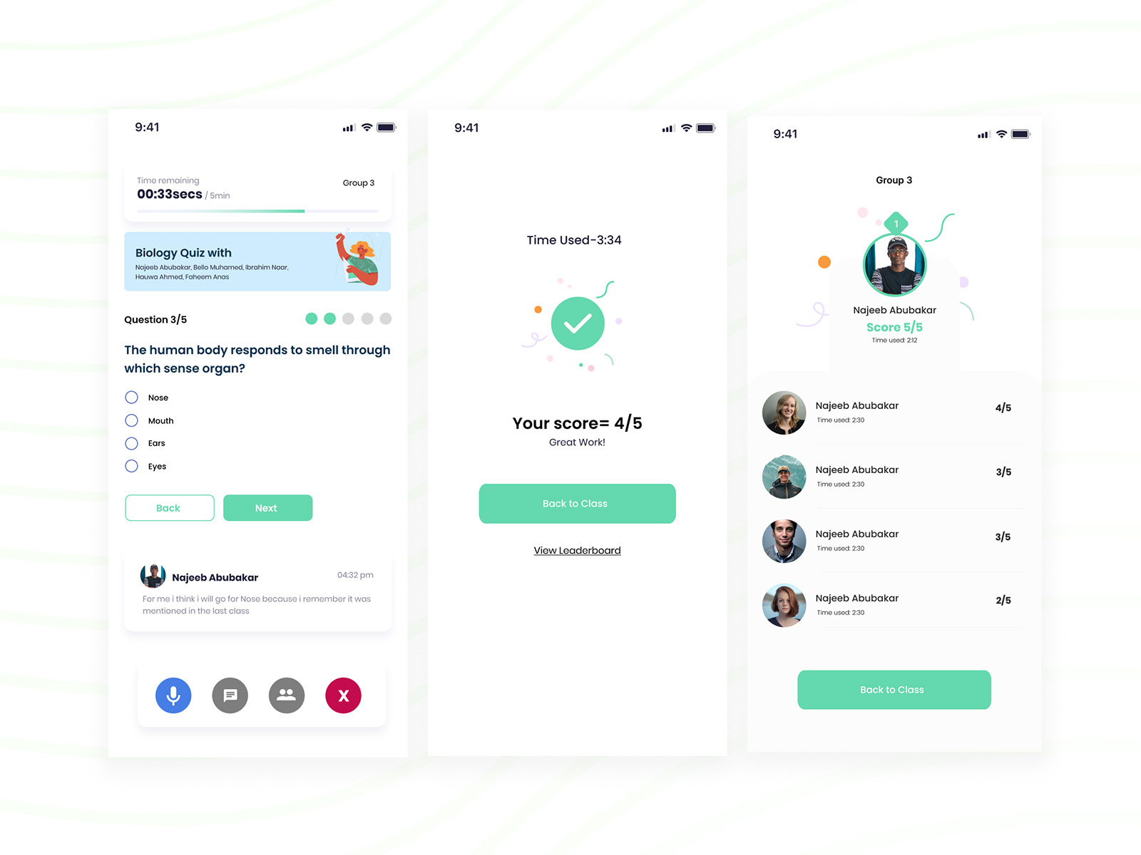 Quiz App + Leaderboard by Najeeb Abubakar on Dribbble