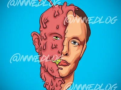 Alien 👽 Musk adobe adobe draw adobe drawing adobe illustrator alien design elon musk illustration mashup vector