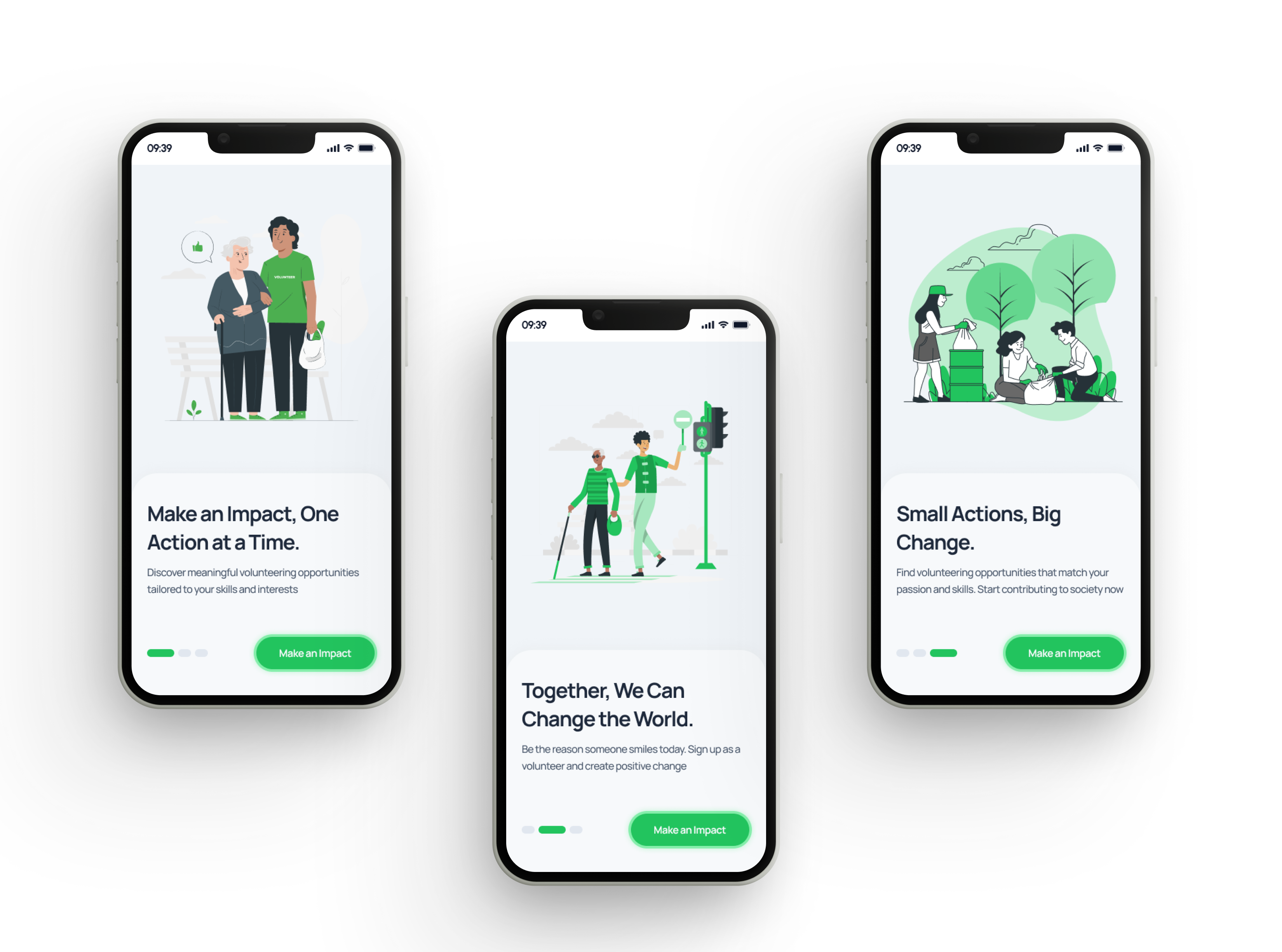 Volunteering Sign up UI app clean green interaction login mobile mobile design motion graphics onboarding product design sign up soft ui ui design uiux designer volunteering