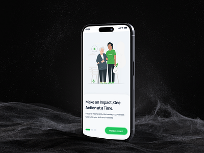 Volunteering Sign up UI app clean green interaction login mobile mobile design motion graphics onboarding product design sign up soft ui ui design uiux designer volunteering