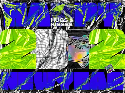 HAPPY YEAR 2022 2022 albumcover aliensoman byebye2021 designlove digitaldesign fontlove graphic art happy happynewyear hugskisses love peaceful pos poster art takeatrip typography year