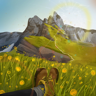 Seceda art children art children book illustration enviroment illustration italy landscape landscape illustration seceda
