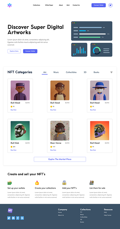 NFT Marketplace dao graphic design landing page nft ui user experience user interface web3