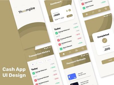 Cash App UI Design app design app ui design cash app cash app ui cash wallet money app ui ui design ui ux vector