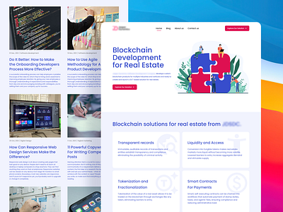 Real Estate Software Development Solutions Website blockchain crypto development homepage landing page real estate website software software solutions tech website technology uiux web design