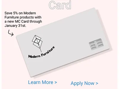 Modern Furniture Business Gift Card Design. branding design figma graphic design icon logo ui vector