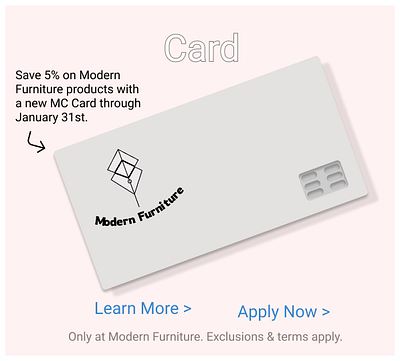 Modern Furniture Business Gift Card Design. branding design figma graphic design icon logo ui vector