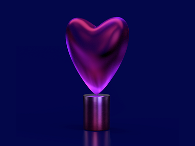 Heart 3d c4d design glow graphic design illustration sleek visual