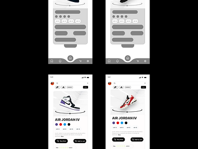 E-commerce Shoe App (wireframe included) app app design appdesign behance daillyui e commerce ecommerce figma product design shoe app ui ui design uiux uiux design ux ux design wireframe