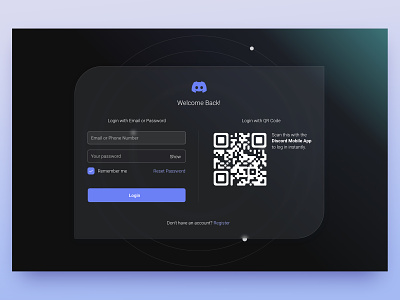 Log in UI Concept - Discord black theme dark login in dark theme discord ui log in ui login login page ui web website login