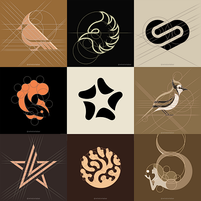 Top9 abstract branding clean design geometric illustration logo logomark minimal ui