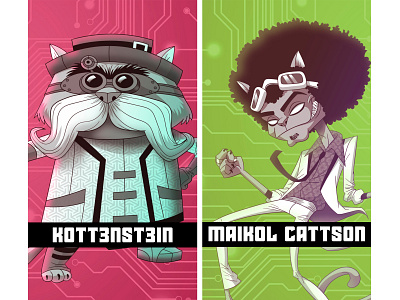 Personagens do Gattuniverso cartoon design de personagens gatos ilustração livro quadrinhos sci fi