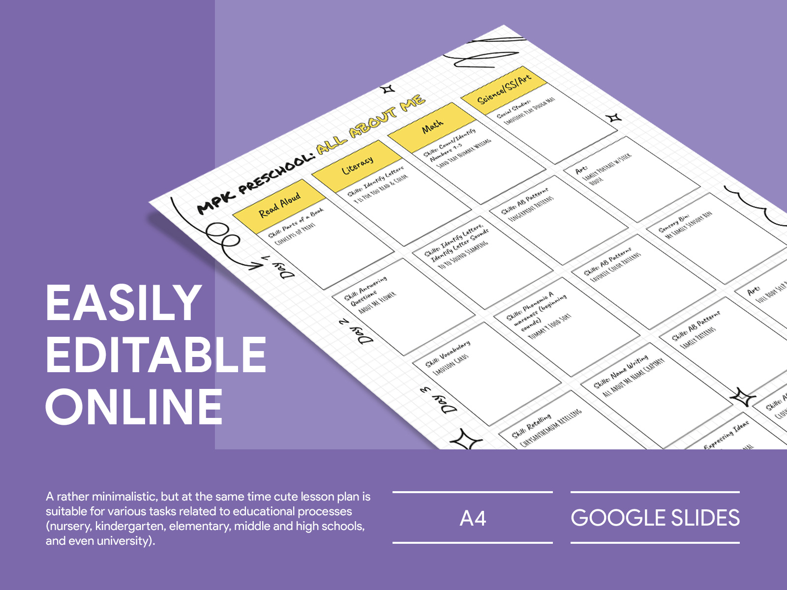 Preschool All About Me Lesson Plan Free Google Docs Template by Gdoc on ...