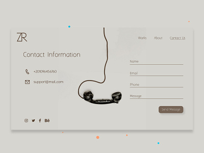 Contact Us app dailyui design ui ux web