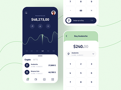 Crypto Wallet App app app design app ui app ui design crypto app crypto wallet app design uihut visual visual design wallet app