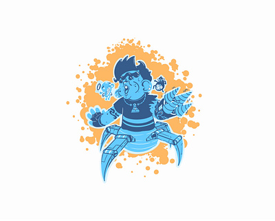 Conflicted Dictations angel bully cartoon conflict conflicting cyborg demon dictation hate hello i illustration much potato procreate robot so spider tags yelling