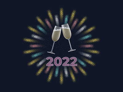 Happy New Year 2022 2022 celebration champagne design fireworks glasses graphic design happy new year illustration new year party vector