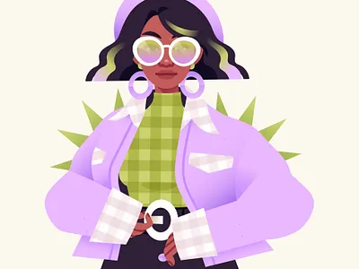 Spikes/Shades digital art digital illustration fashion girl illustration outfit portrait sunglasses vector vector illustration