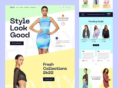 Fashion website landing page collection commerce ecommerce fashion landing landing page outfit ui ux web web design website