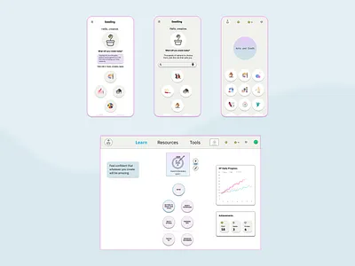 Seedling app creative creative tool creativity design goals guide mobile app mobile ui progress tool track ui ux web app web ui