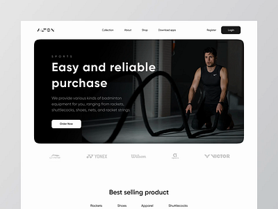 Alton Landing Page Exploration animation badminton badminton website clean design clean ui e commerce e commerce landing page e commerce web e commerce website ecommerce landing page landing page animation landingpage smooth animation ui ui design web web animation website website animation