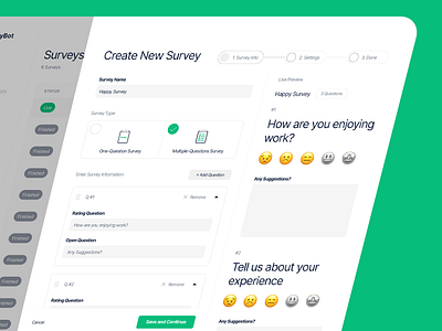SurveyBot — An automated employee engagement survey web app automation branding dashboard design logo product design saas sketching survey ui uidesign userinterface web app