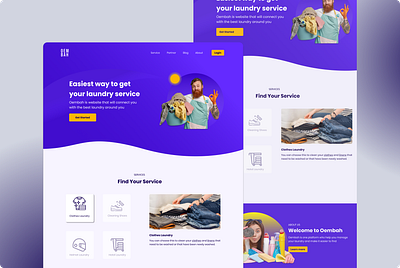 Landing Page Design Website Laundry branding design illustration landing page landing page laundry landing page website logo page website ui ui laundry ux vector website laundry