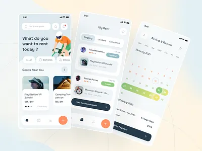 Rentr - Rental app app app store application clean design graphic design happy new year illustration interface mobile mobile app mobile design mobile screen mobile ui rental rental app ui user experience user interface ux